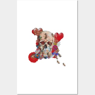 Flower Power Skull Posters and Art